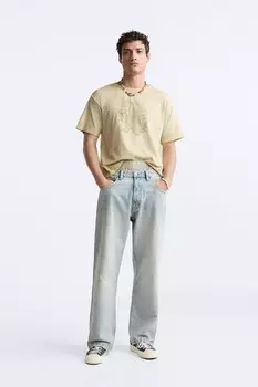 Футболка с принтом ZARA, желтый