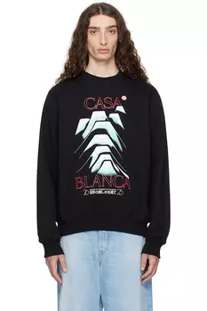 Футболка с принтом "Заснеженные горы" Casablanca, черный