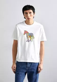 Футболка с принтом ZEBRA PS Paul Smith, белый