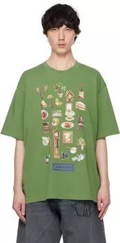 Футболка с принтом «Зеленая диорама» JW Anderson, Forest green