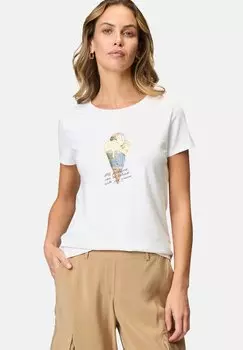 Футболка с принтом zero, белый