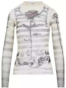 Футболка с принтом Жана Поля Готье Jean Paul Gaultier, белый