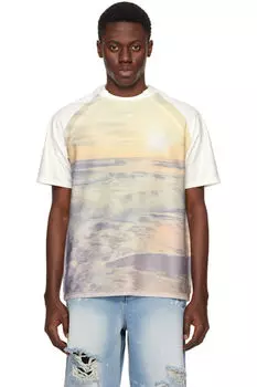 Футболка с принтом желтого и бежевого цвета ADER error