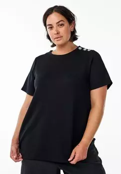 Футболка с принтом Zizzi, черный