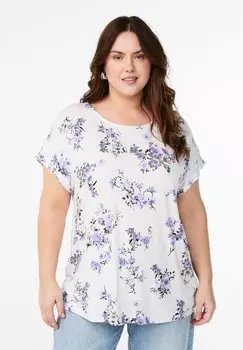 Футболка с принтом Zizzi, фиолетовый