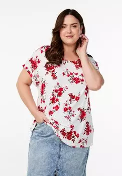 Футболка с принтом Zizzi, красный