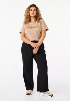 Футболка с принтом Zizzi, песочный