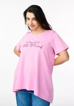 Футболка с принтом Zizzi, розовый
