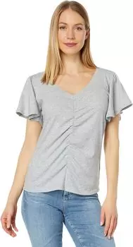 Футболка с присборенными передними рукавами и развевающимися рукавами bobi Los Angeles, цвет Heather Grey