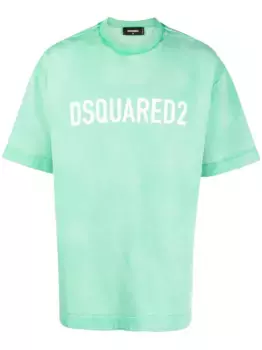 Футболка с приспущенными плечами DSQUARED2, зеленый