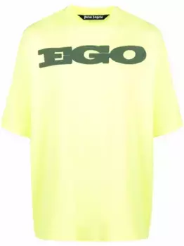Футболка с приспущенными плечами и принтом Ego PALM ANGELS, желтый