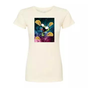 Футболка с приталенным графическим рисунком Invader Zim Space Tacos для юниоров Licensed Character, бежевый