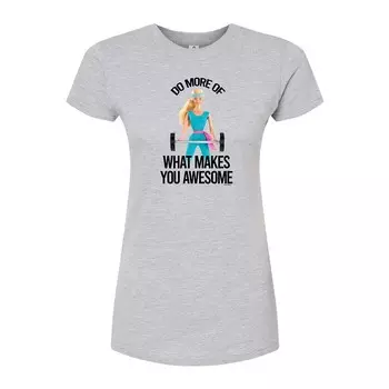 Футболка с приталенным рисунком Barbie для юниоров «Makes You Awesome» Licensed Character, серый