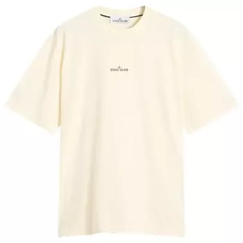 Футболка с промышленным принтом Stone Island, цвет ivory