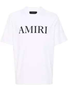 Футболка с прорезиненным логотипом AMIRI, белый