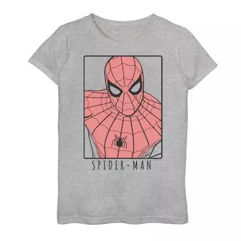 Футболка с простым контурным плакатом для девочек 7–16 лет Marvel Spider-Man Licensed Character