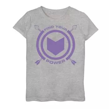 Футболка с простым логотипом для девочек 7–16 лет Marvel Hawkeye Find Your Power Licensed Character
