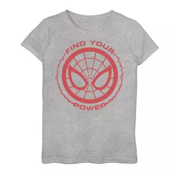 Футболка с простым логотипом для девочек 7–16 лет Marvel Spider-Man Find Your Power Licensed Character