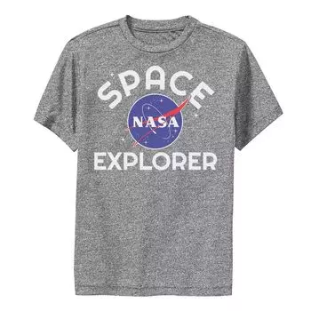 Футболка с простым логотипом и графическим изображением NASA Space Explorer для мальчиков 8–20 лет Licensed Character