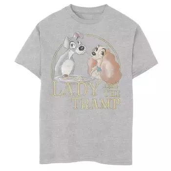 Футболка с простым логотипом и портретом Disney's Lady and The Tramp Boys 8-20 Disney