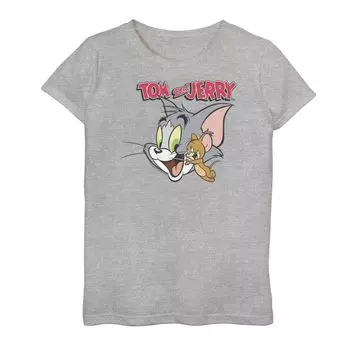 Футболка с простым портретом и логотипом Tom And Jerry для девочек 7–16 лет Licensed Character