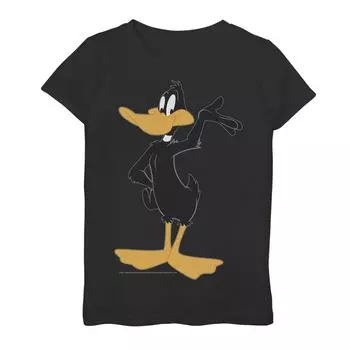 Футболка с простым портретом и рисунком «Даффи Дак» для девочек 7–16 лет Looney Tunes Licensed Character