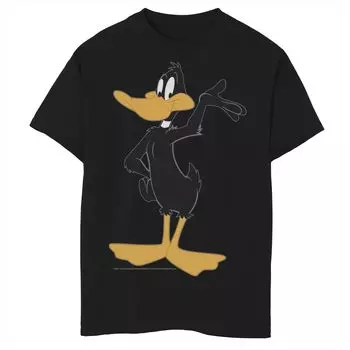 Футболка с простым портретом и рисунком «Даффи Дак» для мальчиков 8–20 лет Looney Tunes Licensed Character