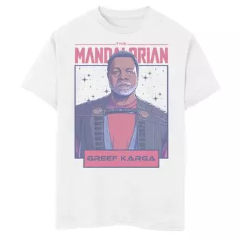 Футболка с простым портретом и рисунком «Звёздные войны: Мандалорец Гриф Карга» для мальчиков 8–20 лет Star Wars