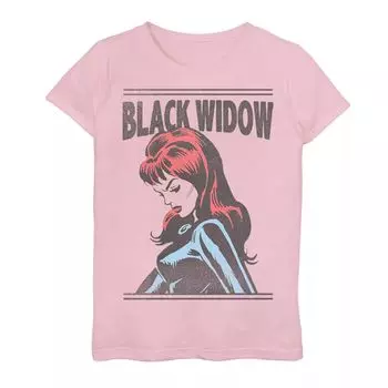 Футболка с простым рисунком Marvel Widow для девочек 7–16 лет Marvel