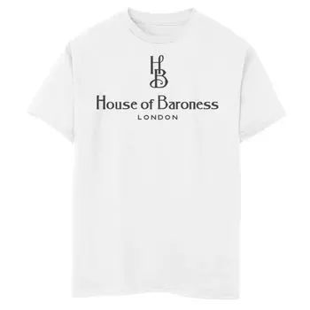 Футболка с простым текстовым логотипом и графическим рисунком Disney's Cruella для мальчиков 8–20 House Of Baroness London Disney, белый