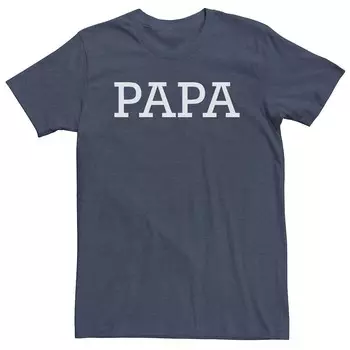 Футболка с простыми печатными буквами Big & Tall Father's Day Papa Licensed Character, цвет Navy Heather