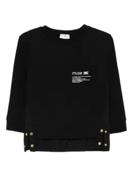 Футболка с пуговицами Elisabetta Franchi, черный
