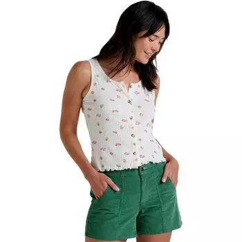 Футболка с пуговицами и ажурной вязкой Foothill pointelle Toad&Co, цвет salt nasturtium print