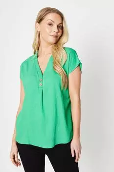 Футболка с пуговицами Wallis, зеленый
