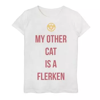 Футболка с ярким логотипом Marvel «Капитан Марвел» для девочек 7–16 лет «My Other Cat Is A Flerken» Licensed Character