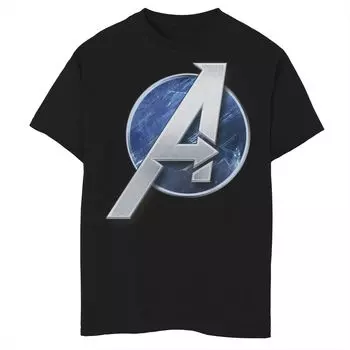 Футболка с ярким логотипом Marvel's The Avengers для мальчиков 8–20 лет Licensed Character, черный