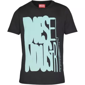 Футболка с ярким отраслевым логотипом it Diesel, черный
