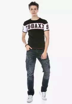 Футболка с ярким принтом CIPO & BAXX, черный