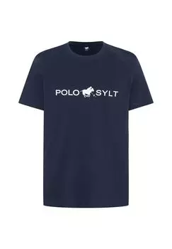 Футболка с ярким принтом-логотипом POLO SYLT, цвет Total Eclipse