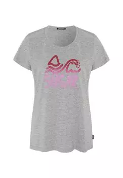 Футболка с ярким принтом спереди CHIEMSEE, цвет Medium Grey/Pink Xxs