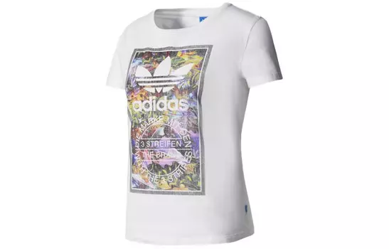 Футболка с язычком женская белая Adidas Originals