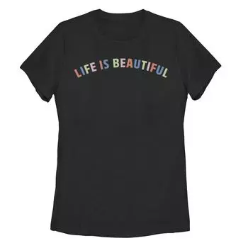 Футболка с радужной аркой для юниоров "Life Is Beautiful"