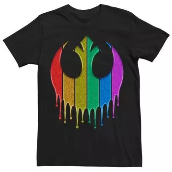 Футболка с радужным блестящим логотипом Star Wars Pride Rebel для взрослых Licensed Character