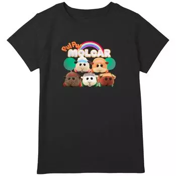 Футболка с радужным логотипом и графическим рисунком для девочек Pui Pui Molcar Licensed Character