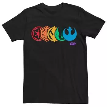 Футболка с радужным логотипом Star Wars Pride для взрослых Licensed Character