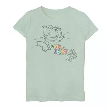 Футболка с радужным логотипом Tom And Jerry для девочек 7–16 лет Licensed Character