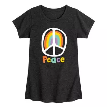 Футболка с радужным рисунком для девочек 7–16 лет "Peace" Licensed Character