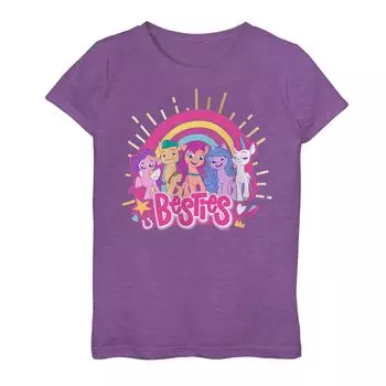 Футболка с радужным рисунком My Little Pony Besties Group для девочек 7–16 лет Licensed Character