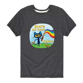 Футболка с радужным рисунком Pete The Kitty для мальчиков 8–20 лет Licensed Character