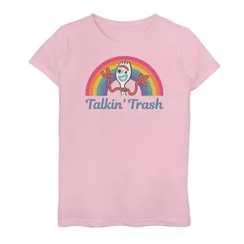 Футболка с радужным рисунком "Talkin' Trash" Disney/Pixar's Toy Story 4 Forky Girls 7-16 Disney / Pixar, розовый